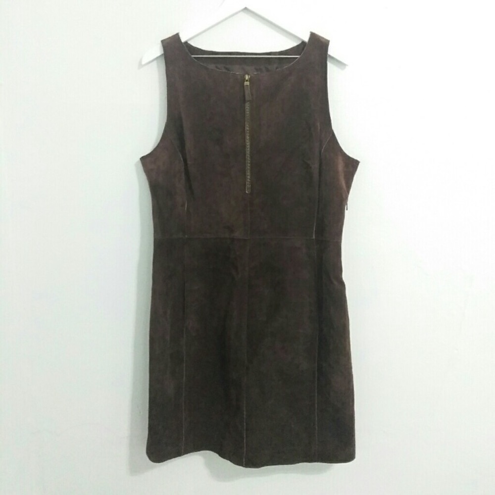 Isaac Mizrahi. Suede Leather Dress